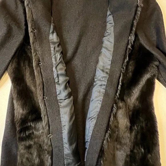 C Wonder Black Faux fur wool cardigan with hook closures. Brand new with tags. - Picture 8 of 11